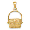 10K Yellow Gold Large Nantucket Basket Pendant
