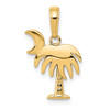 10K Yellow Gold Charleston Palm Tree with Moon Pendant