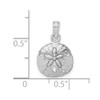 10K White Gold Polished Sand Dollar Pendant