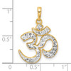 14K Yellow Gold and White Rhodium-plating Diamond-cut Om Pendant