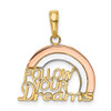 10k Yellow & Rose Gold w/ Rhodium-plating Follow Your Dreams Rainbow Pendant