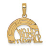 10k Yellow & Rose Gold w/ Rhodium-plating Follow Your Dreams Rainbow Pendant