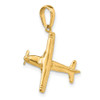 10K Yellow Gold 3-D High-Wing Airplane Pendant