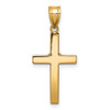 14k Two-tone Gold .01ctw Diamond Heart Cross Pendant