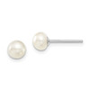 Sterling Silver Rhodium-plated 6-7mm White Freshwater Cultured Pearl Earrings/Necklace Set