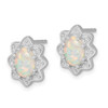 Sterling Silver Created Opal Pendant and Earrings Set