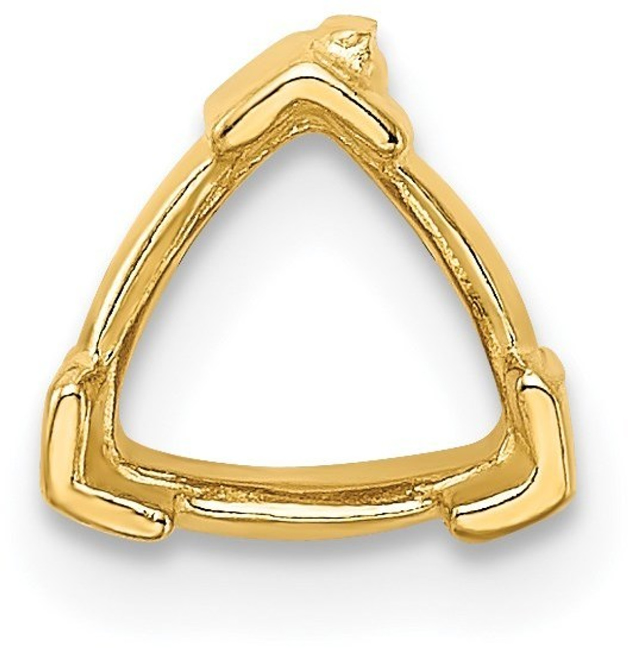 Triangle V Shape 14K Yellow Gold Hoop Earrings