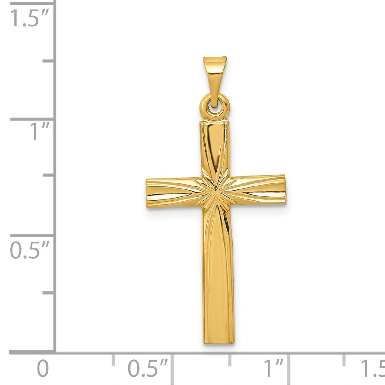 14k Yellow Gold Polished Latin Cross Pendant XR172 - Wellness