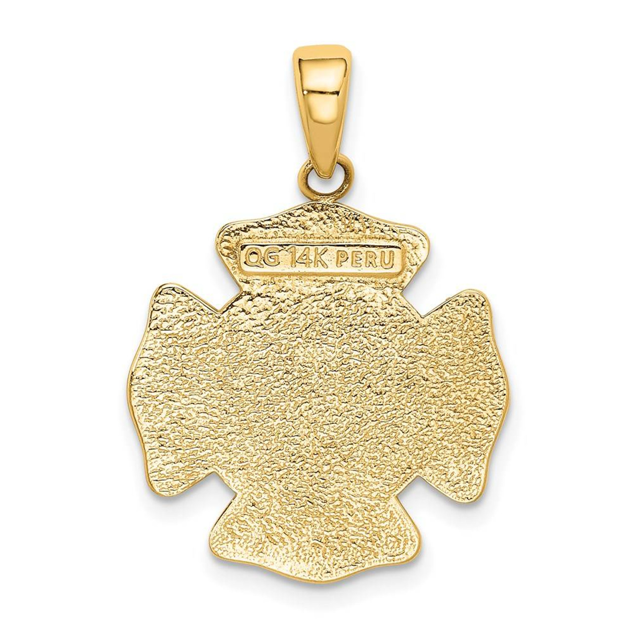 14k Yellow Gold Fire Department FD St. Florian Badge Pendant