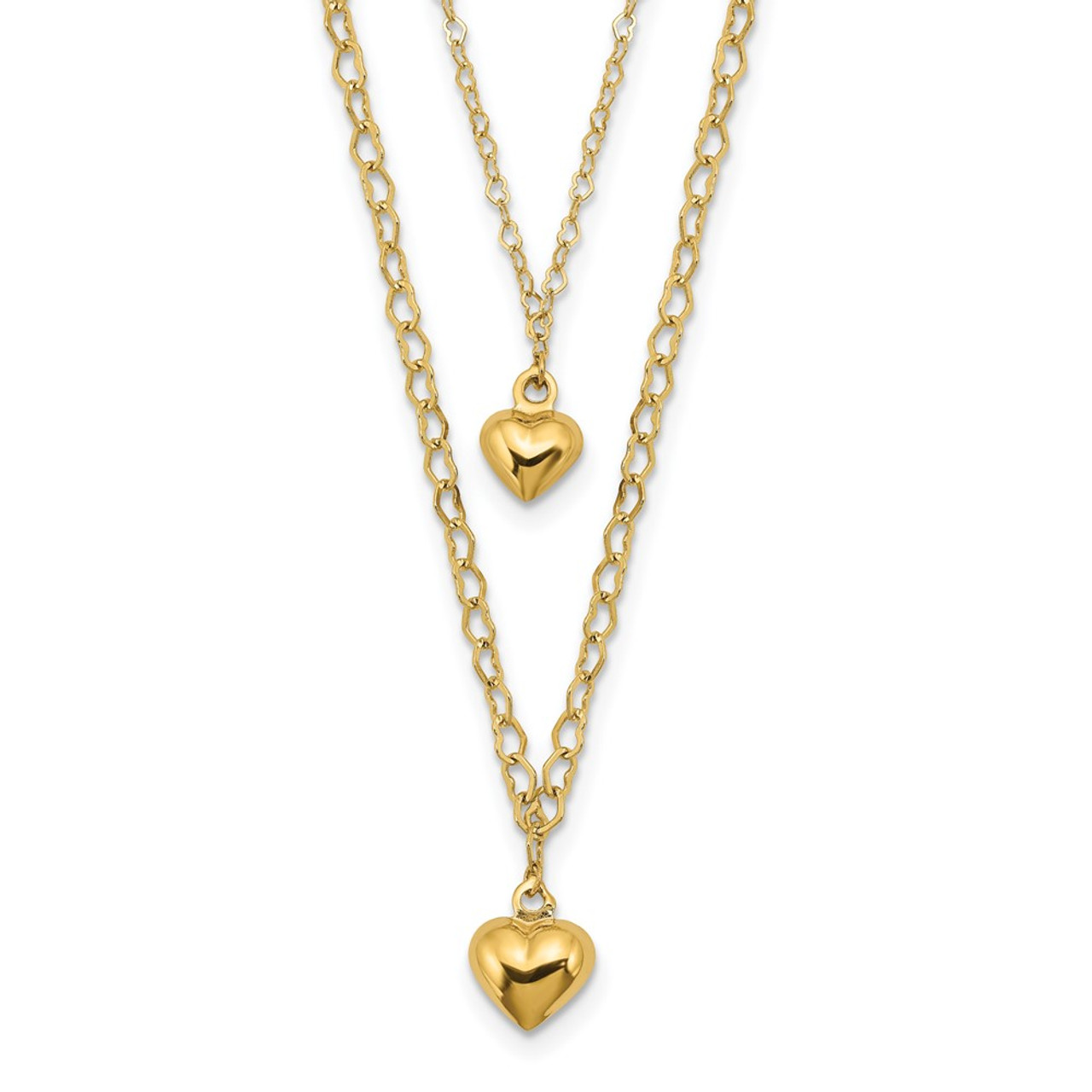 Polished Gold Link Pendant Necklace