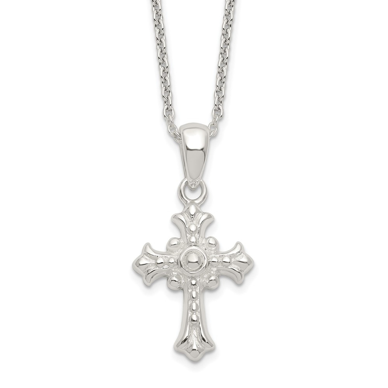 Sterling Silver Methodist Cross Pendant / Charm, Italian Box Chain | eBay