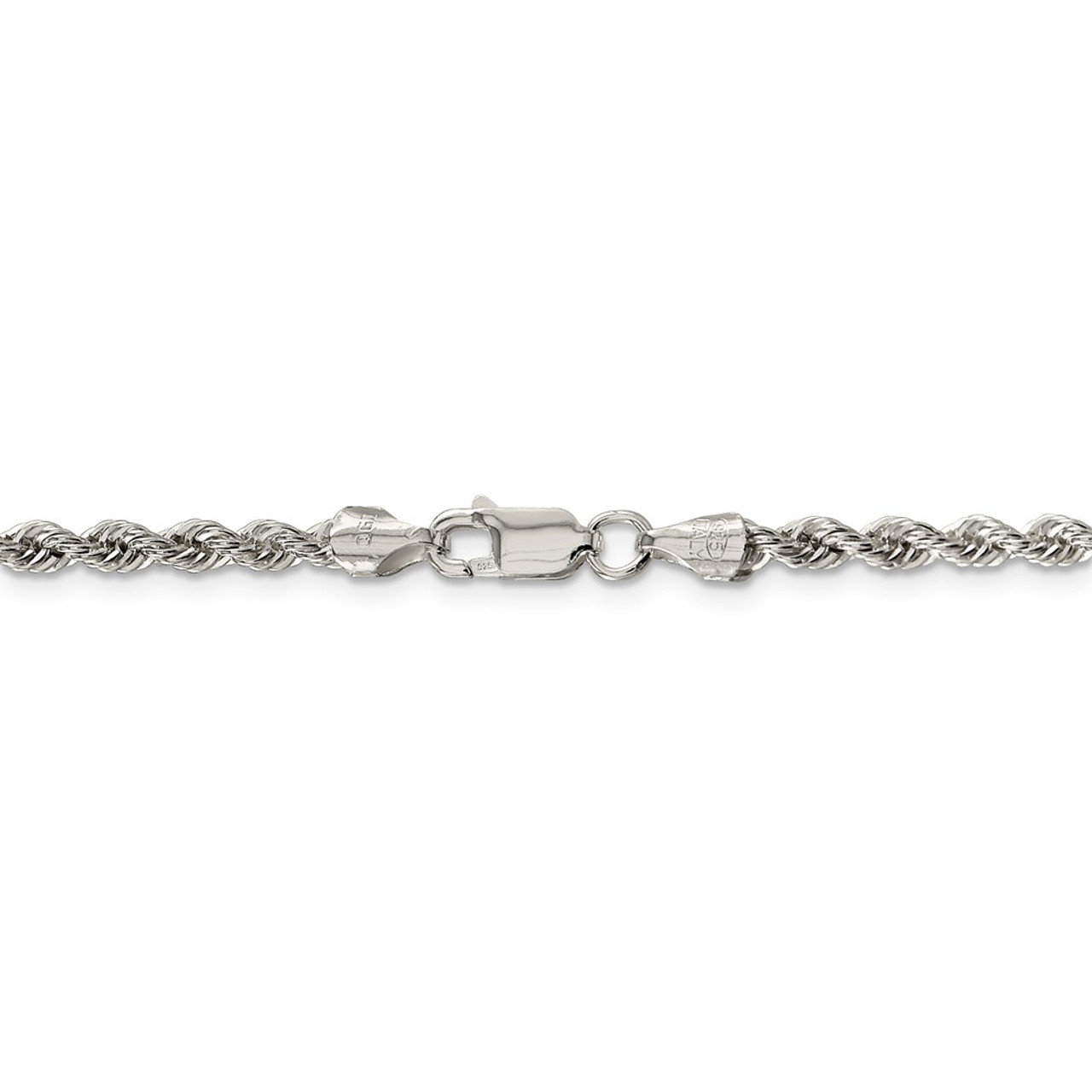 Solid Rope Chain Necklace Sterling Silver 22