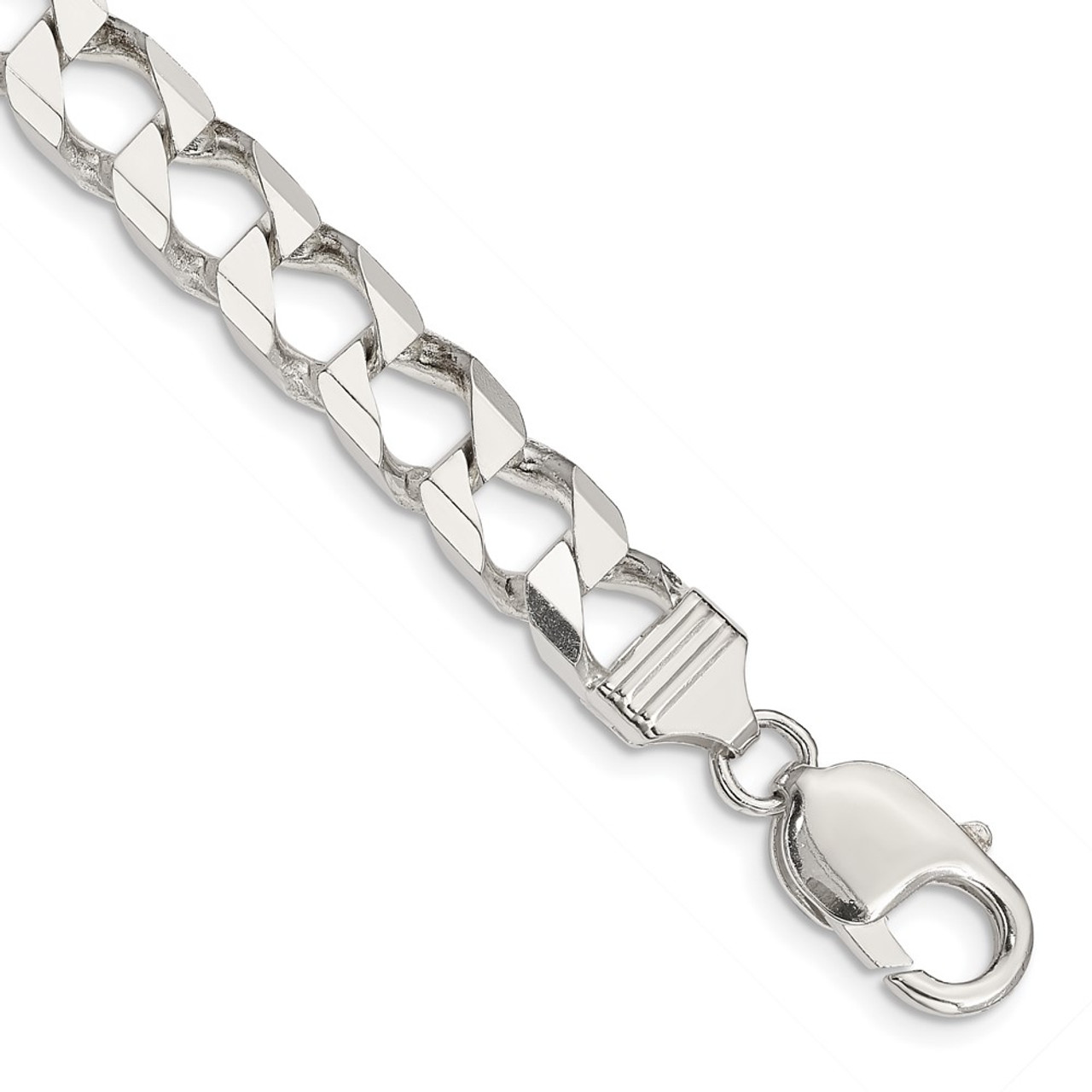 Sterling flattened curb chain bracelet