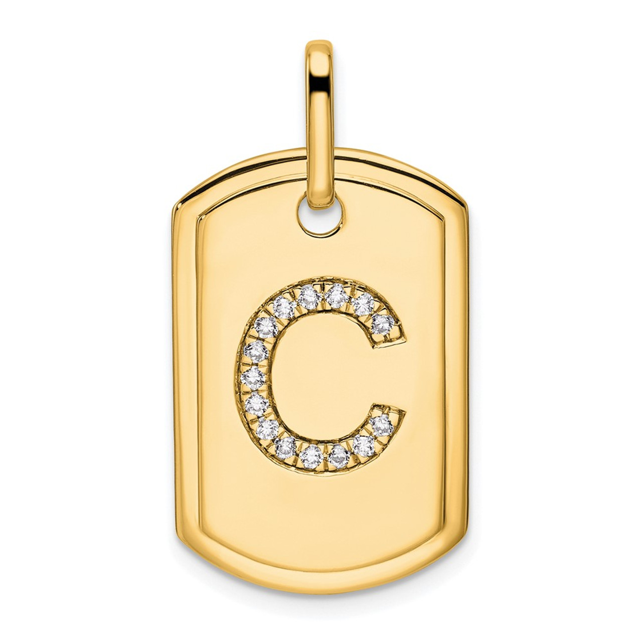 14k Yellow Gold Diamond Initial Letter M Pendant 3.47 Ctw