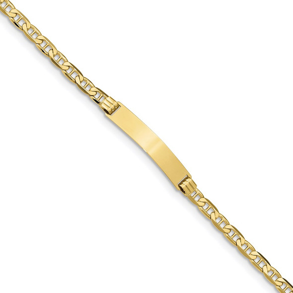 7" 10k Yellow Gold Anchor Link ID Bracelet 10LID60-7