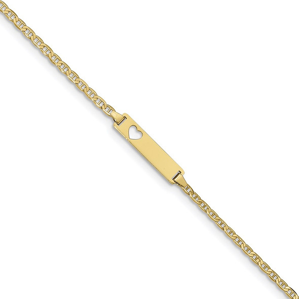 7" 10k Yellow Gold Flat Anchor Link ID Bracelet 10LID9-7