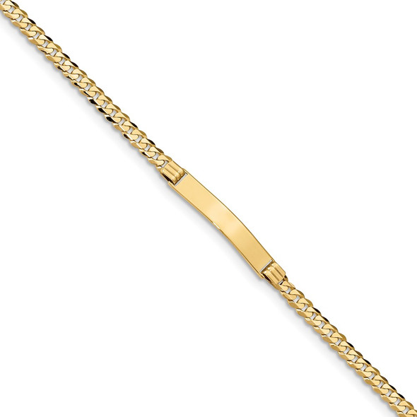 7" 14k Yellow Gold Curb Link ID Bracelet LID61-7