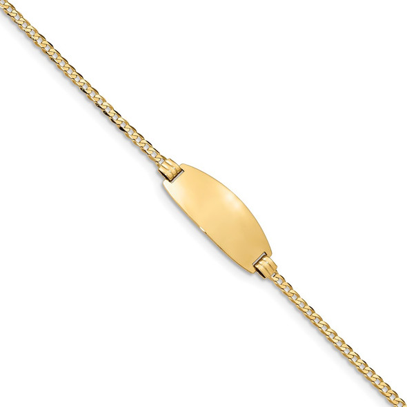 7" 14k Yellow Gold Oval ID Curb Bracelet LID88-7