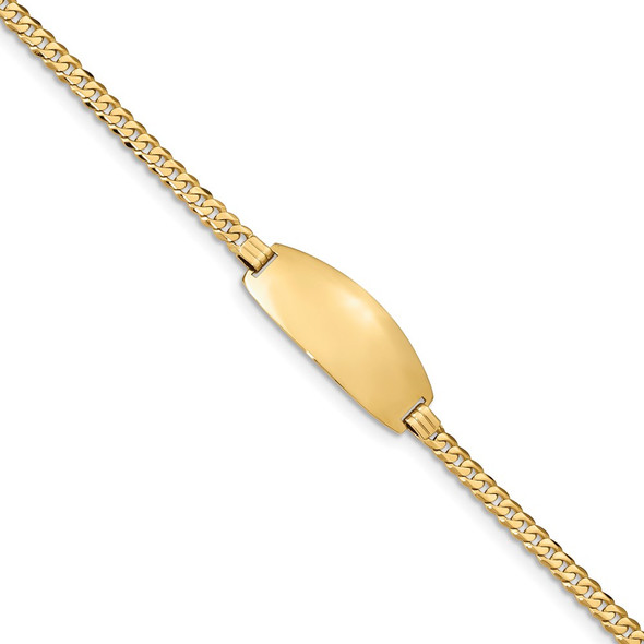 8" 14k Yellow Gold Oval ID Curb Bracelet LID91-8