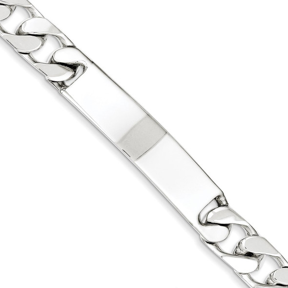 8.5" Sterling Silver Polished Engravable Curb Link ID Bracelet QID137-8.5