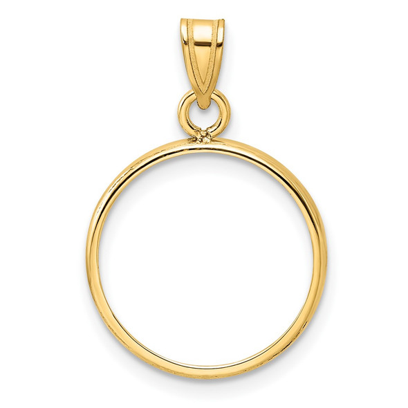 10k Yellow Gold Polished 15.5mm Prong Coin Bezel Pendant