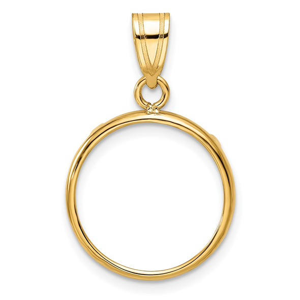 10k Yellow Gold Polished 16.0mm Prong Coin Bezel Pendant