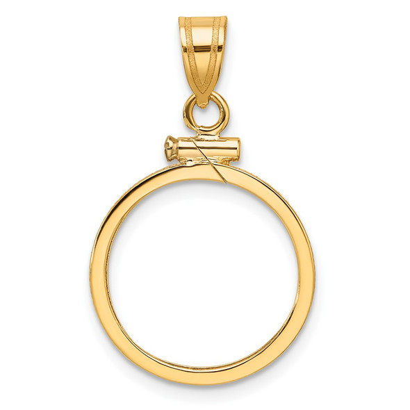 10k Yellow Gold Polished 16.5mm x 1.35mm Screw Top Coin Bezel Pendant