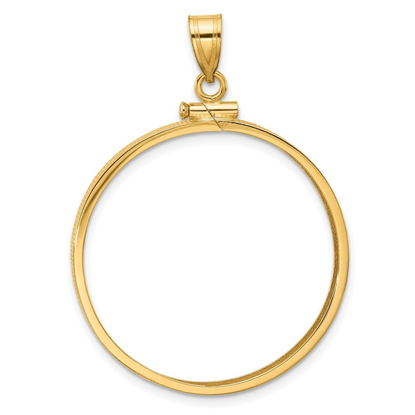 10k Yellow Gold Polished 30.0mm x 3.00mm Screw Top Coin Bezel Pendant