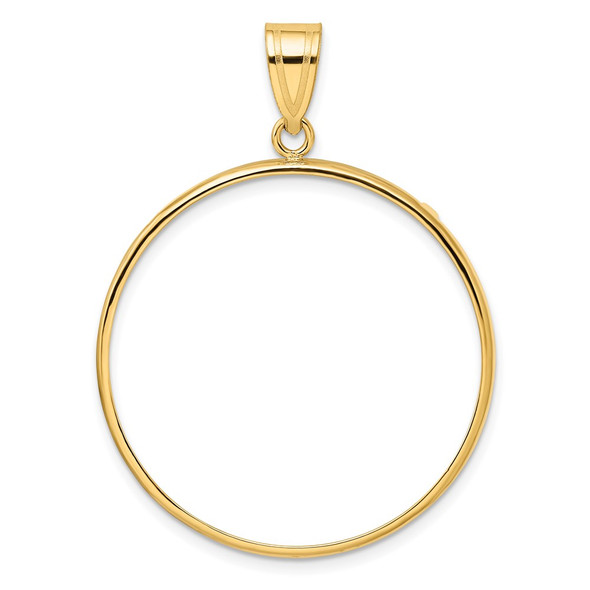 10k Yellow Gold Polished 32.0mm Prong Coin Bezel Pendant