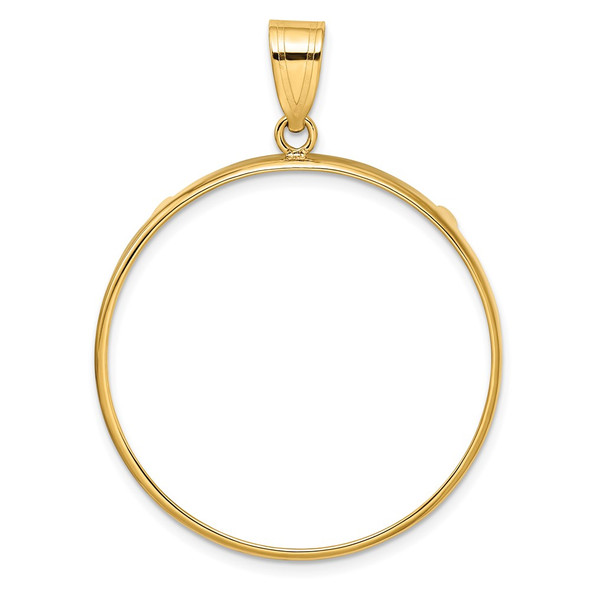 10k Yellow Gold Polished 32.7mm Prong Coin Bezel Pendant