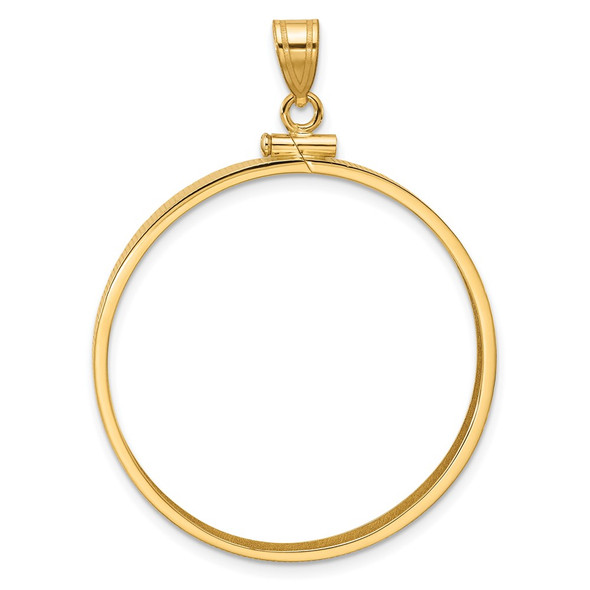 10k Yellow Gold Polished 32.7mm x 3.00mm Screw Top Coin Bezel Pendant