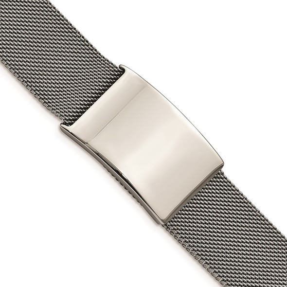 Adjustable Stainless Steel Polished Mesh ID Bracelet SRB2937