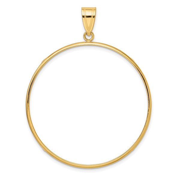 10k Yellow Gold Polished 39.5mm Prong Coin Bezel Pendant