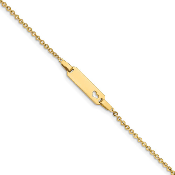 6" 14k Yellow Gold Child's Heart ID Bracelet