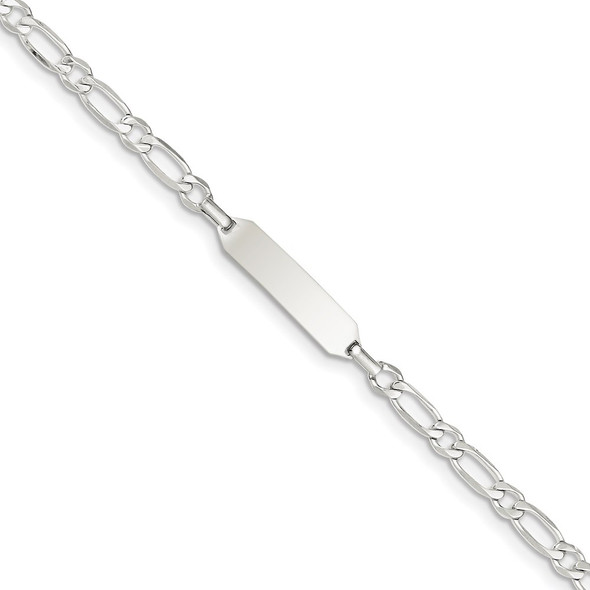 6" Sterling Silver 6inch Polished Engravable Childrens ID Bracelet QID61-6
