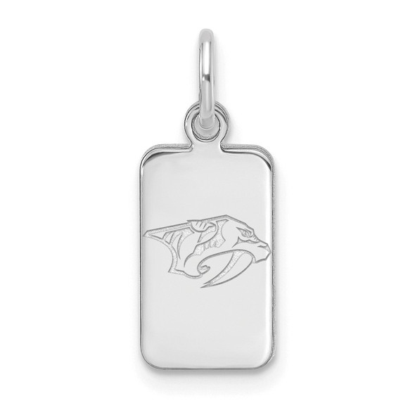 Sterling Silver Rhodium-plated NHL LogoArt Nashville Predators Tag Pendant