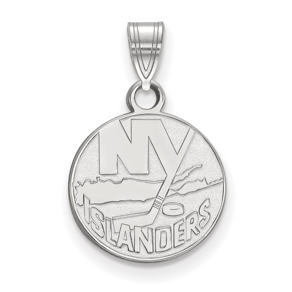 Sterling Silver Rhodium-plated NHL LogoArt New York Islanders Small Pendant