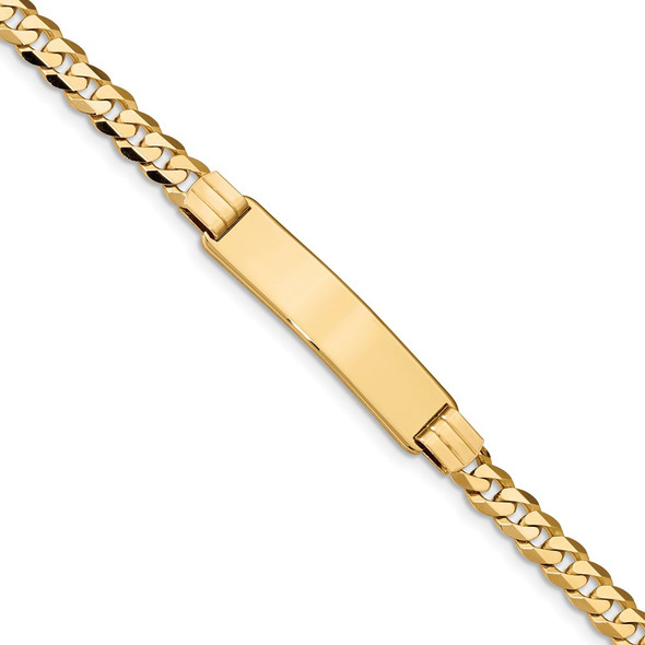 7" 14k Yellow Gold Curb Link ID Bracelet LID65-7