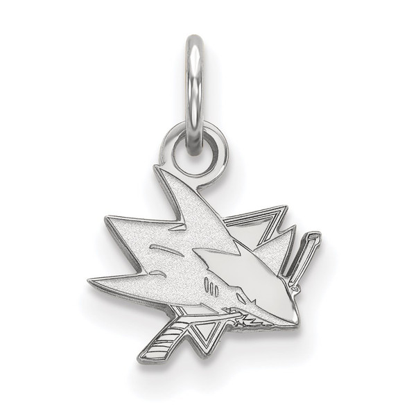 10k White Gold NHL LogoArt San Jose Sharks Extra Small Pendant