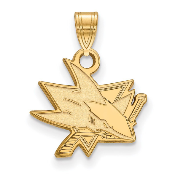 14k Gold NHL LogoArt San Jose Sharks Small Pendant