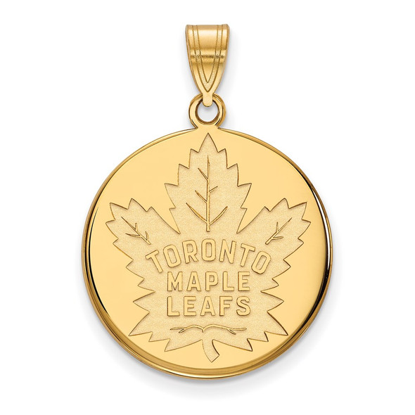 10k Gold NHL LogoArt Toronto Maple Leafs Large Disc Pendant