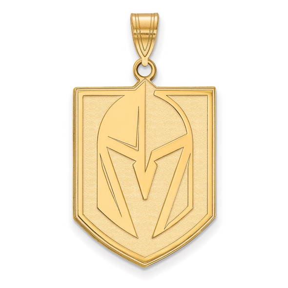 Sterling Silver Gold-plated NHL LogoArt NHL Vegas Golden Knights Extra Large Pendant