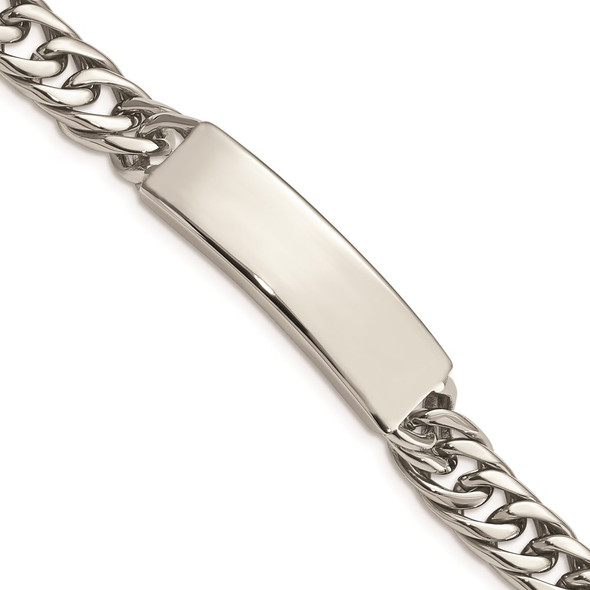 8.5" Stainless Steel Polished and Antiqued Curb ID Link Bracelet