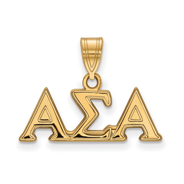 Sterling Silver Gold-plated LogoArt Alpha Sigma Alpha Sorority Greek Letters Medium Pendant