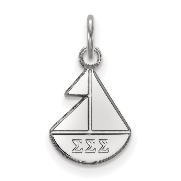 Sterling Silver Rhodium-plated LogoArt Sigma Sigma Sigma Sorority Symbol Extra Small Pendant