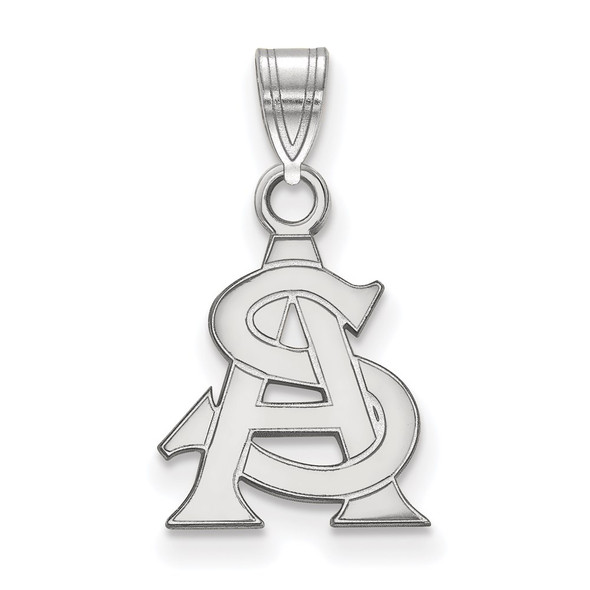 10k White Gold LogoArt Arizona State University A-S Small Pendant