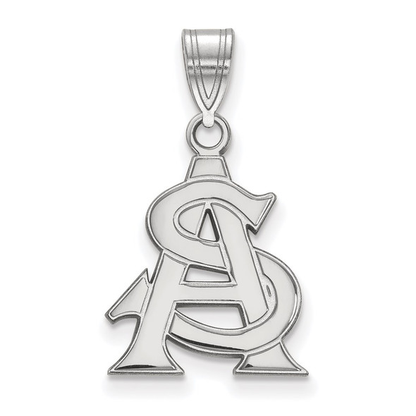 10k White Gold LogoArt Arizona State University A-S Medium Pendant