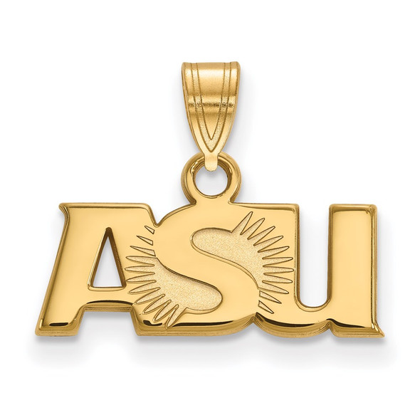 Sterling Silver Gold-plated LogoArt Arizona State University A-S-U Small Pendant