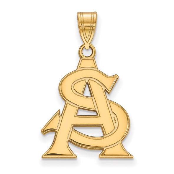 10k Gold LogoArt Arizona State University A-S Large Pendant