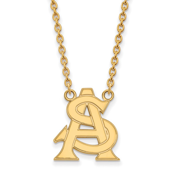 10k Gold LogoArt Arizona State University A-S Large Pendant 18 inch Necklace